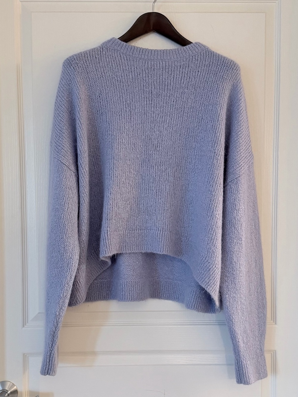 & Other Stories Lilac Boxy Cropped Crewneck Sweater